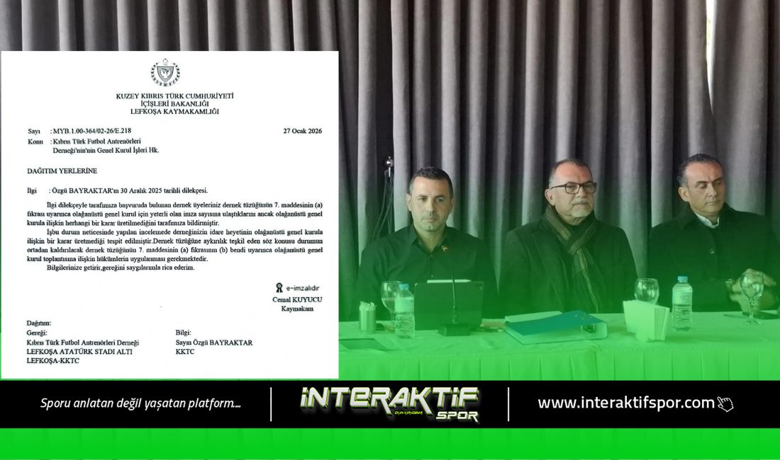 Bir grup futbol antrenörünün Kıbrıs Türk Futbol Antrenörleri Derneği’ne (KTFAD)