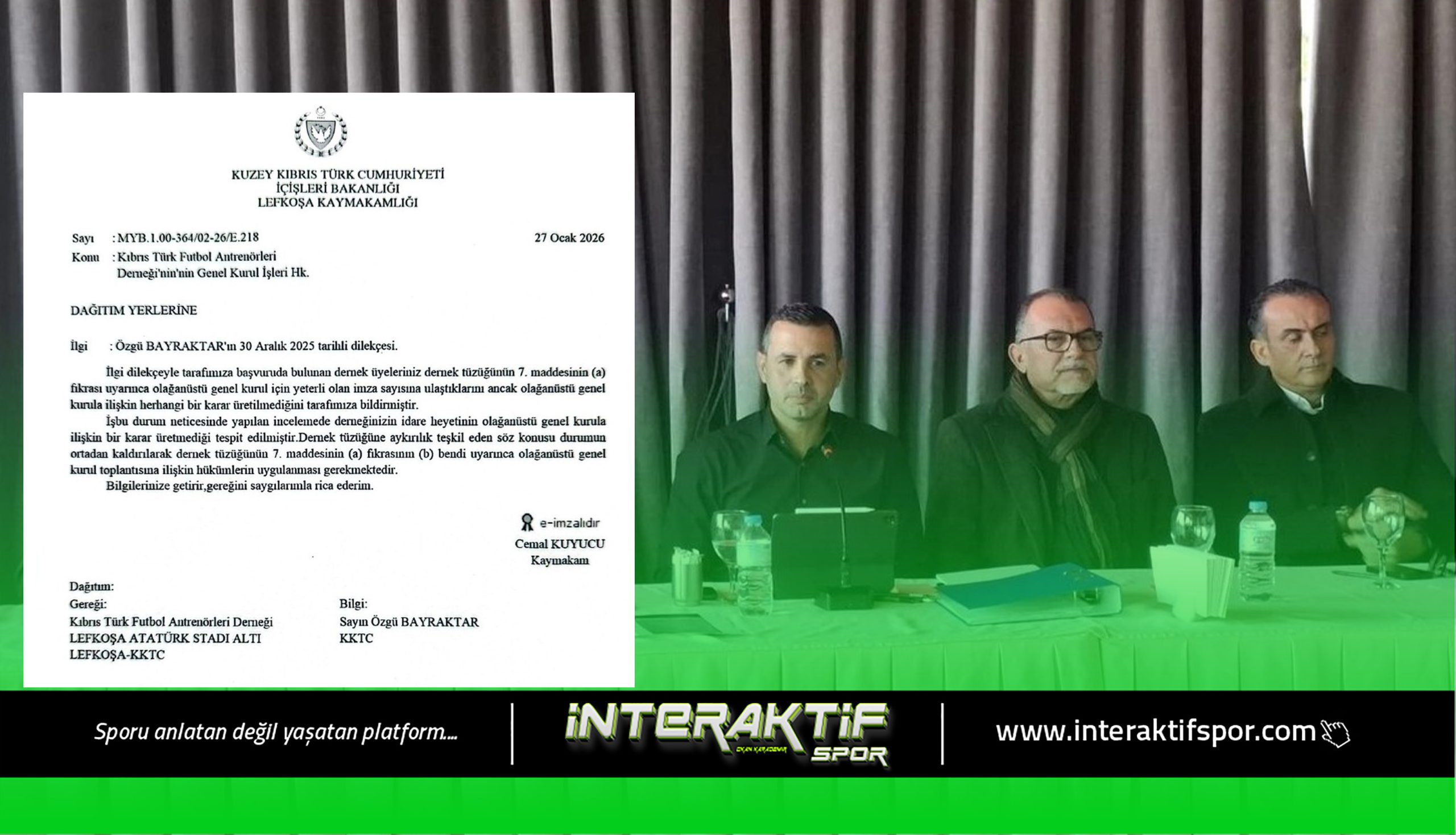 Bir grup futbol antrenörünün Kıbrıs Türk Futbol Antrenörleri Derneği’ne (KTFAD)