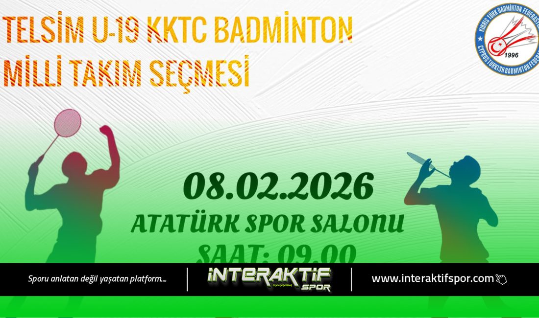 KKTC Badmiton Federasyonu 8 Şubat 2026 Pazar günü Telsim sponsorluğunda