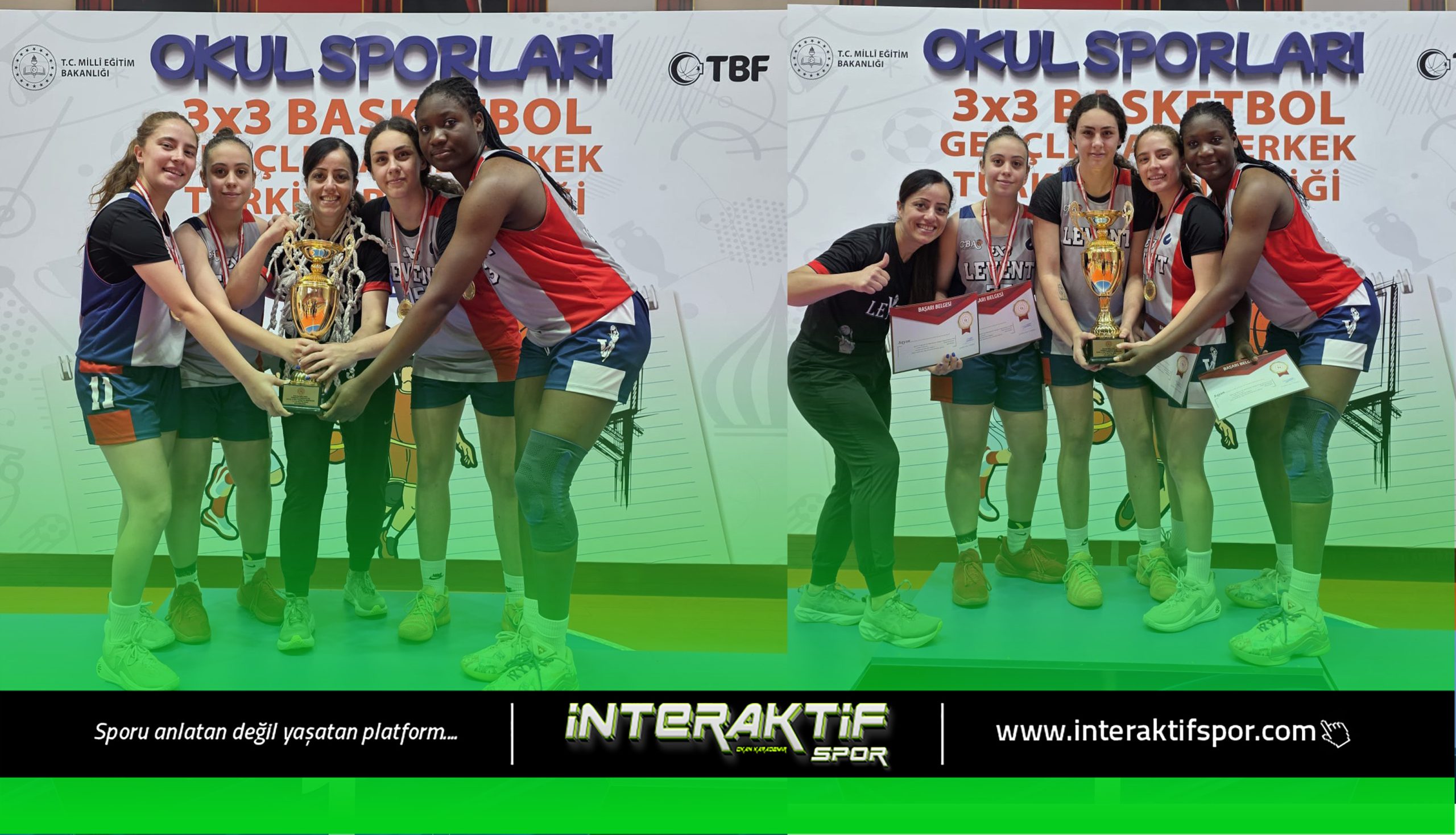 Okul sporlarında Levent Kolej 3X3 genç kız takımı, Türkiye şampiyonu